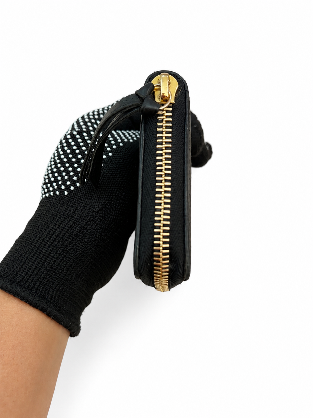 Louis Vuitton Black Embossed Monogram Zip Wallet with Tassel