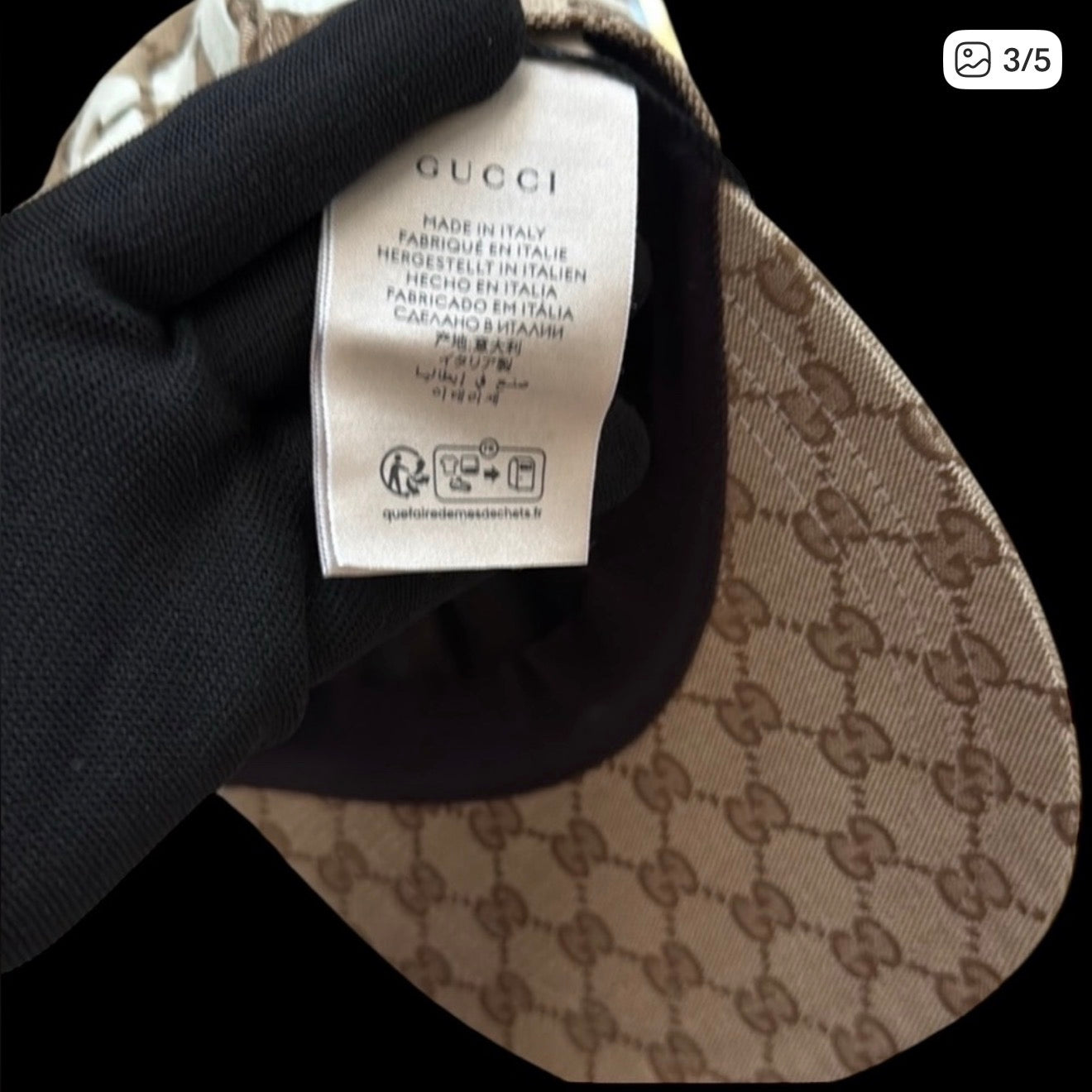 Gucci Tan and Brown Monogram Cap