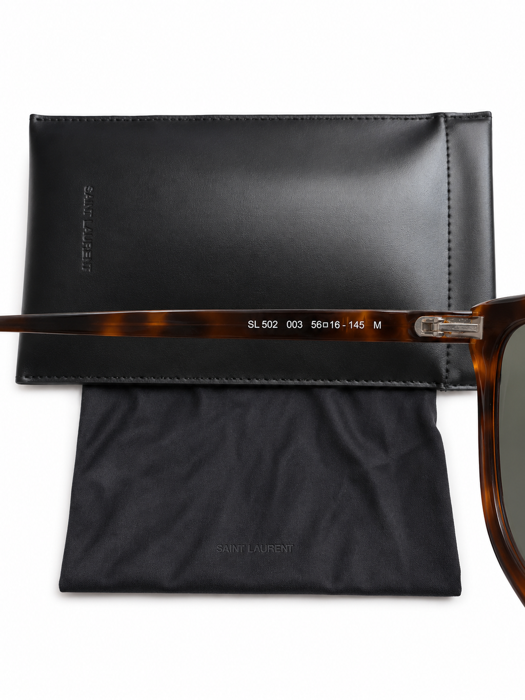Saint Laurent Men’s Tortoiseshell Sunglasses with Dark Lenses
