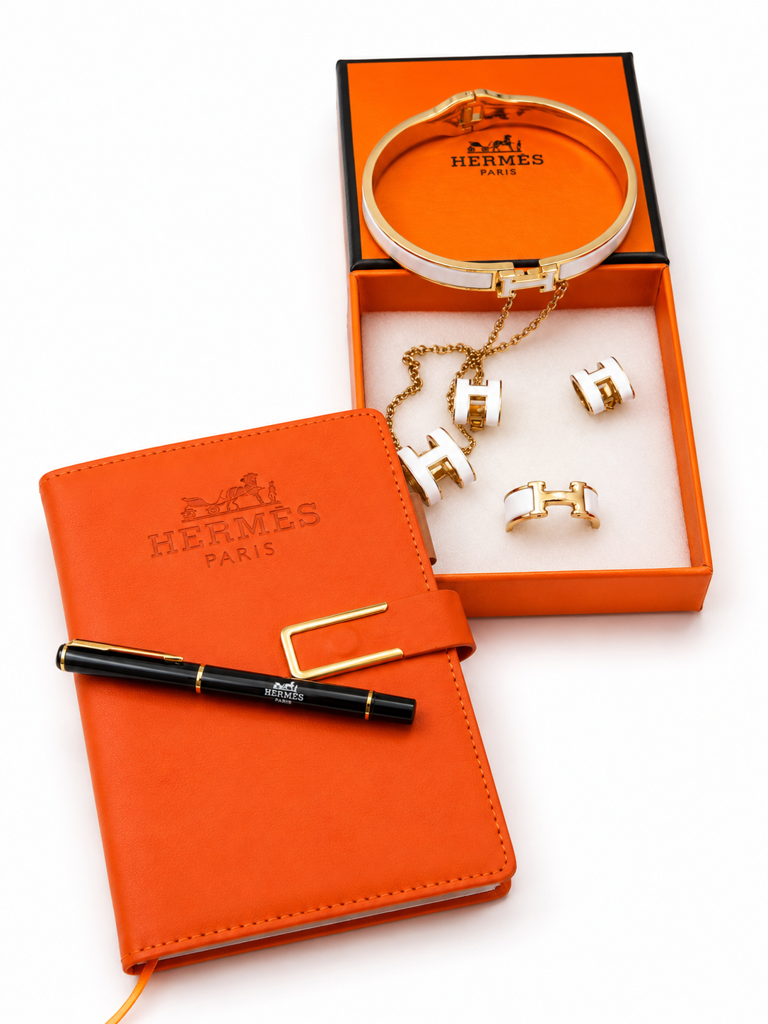 Bundle of Inspired H jewelry set and notebook set