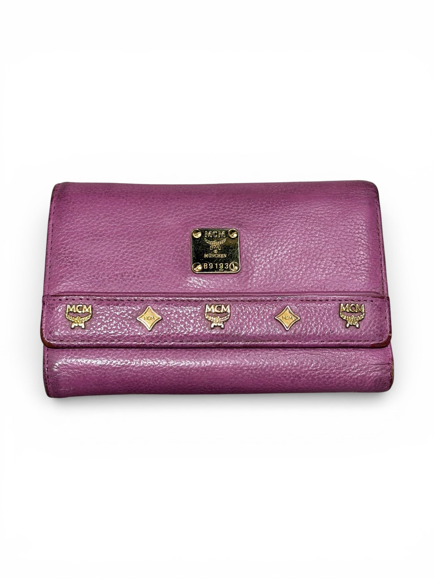 MCM Pink Leather Tri-Fold wallet