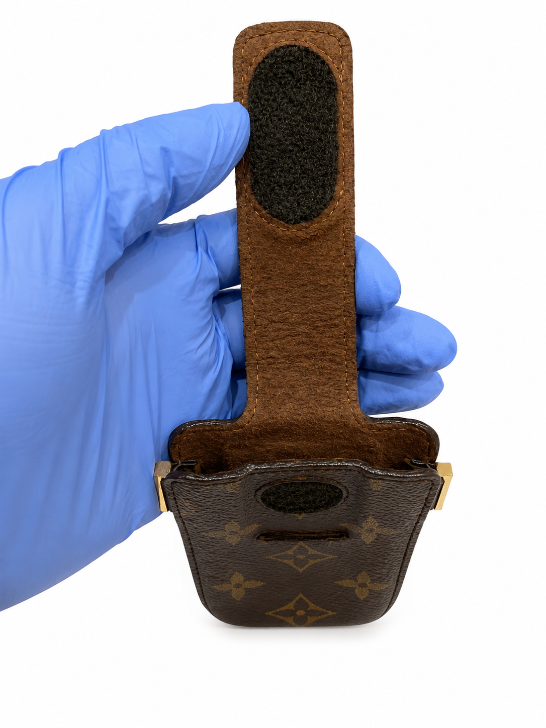 Louis Vuitton Monogram Phone Pouch Belt Bag Utility Holster Clip Case Brown