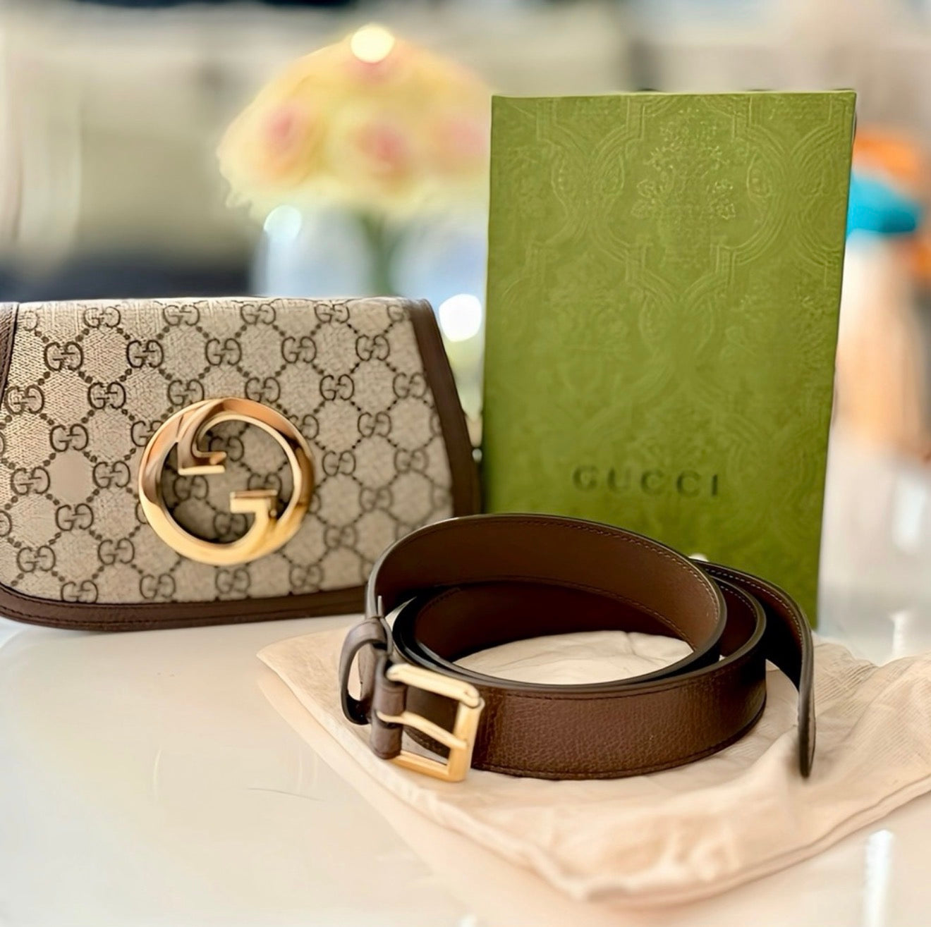 NWT Gucci Brown Belt bag with Iconic GG Design
