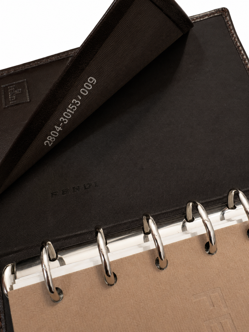 Fendi Zucca FF Logo Mini Agenda Planner Cover Brown Canvas & Leather