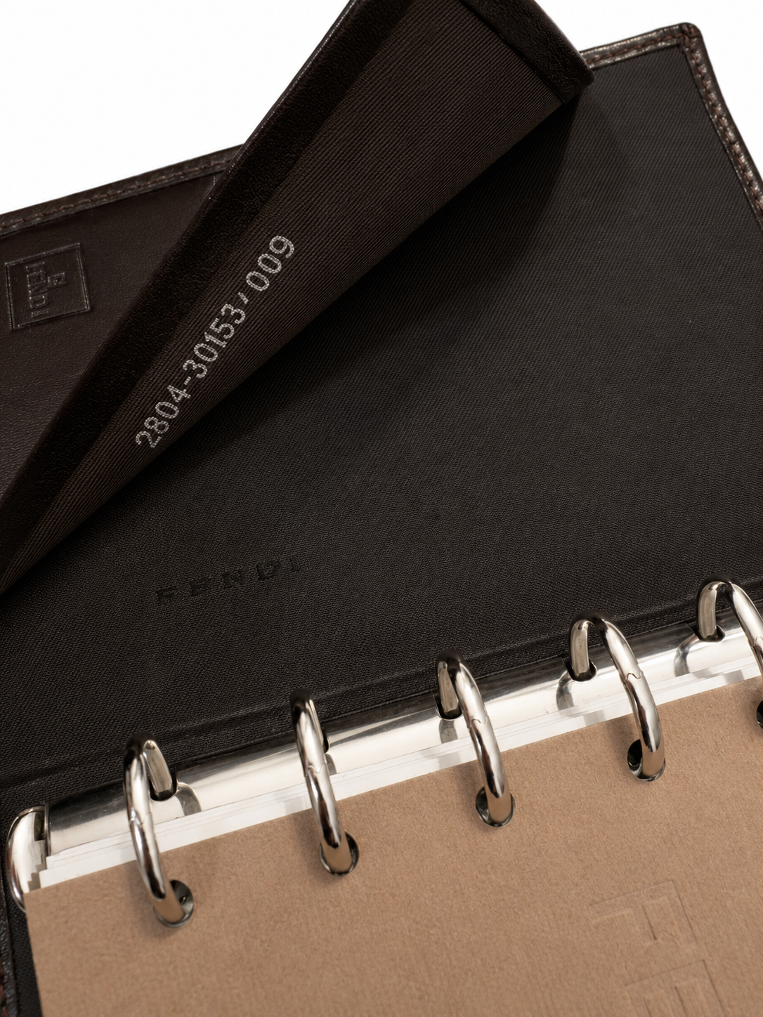 Fendi Zucca FF Logo Mini Agenda Planner Cover Brown Canvas & Leather