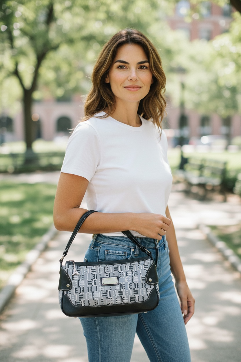 Vintage Balenciaga Monochrome shoulder bag.