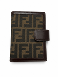 Fendi Zucca FF Logo Mini Agenda Planner Cover Brown Canvas & Leather