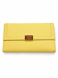 Valentino Garavani Yellow Grained Leather Continental Wallet Long Bifold