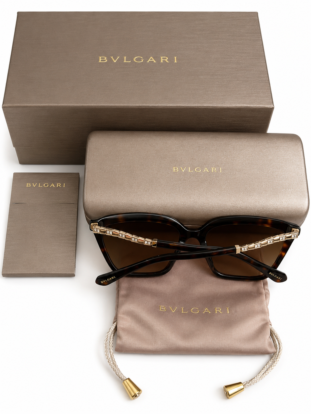 Bulgari Women's Tortoiseshell Cat-Eye Sunglasses with Brown Lenses