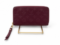 Louis Vuitton Deep Burgundy Embossed Monogram Zip Wallet