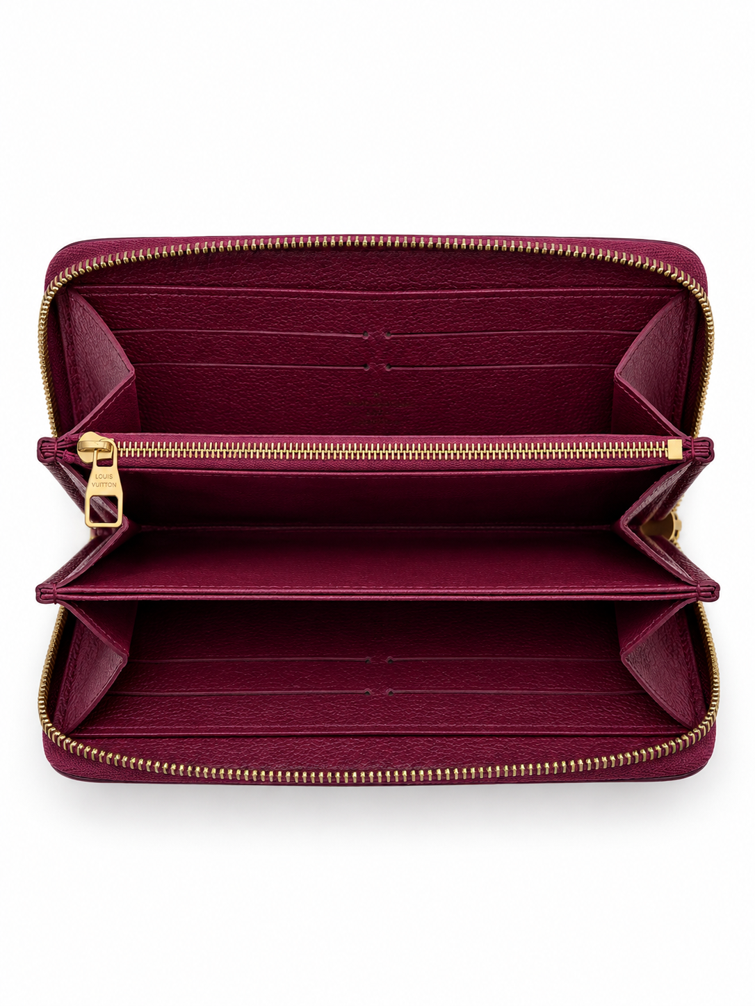 Louis Vuitton Deep Burgundy Embossed Monogram Zip Wallet