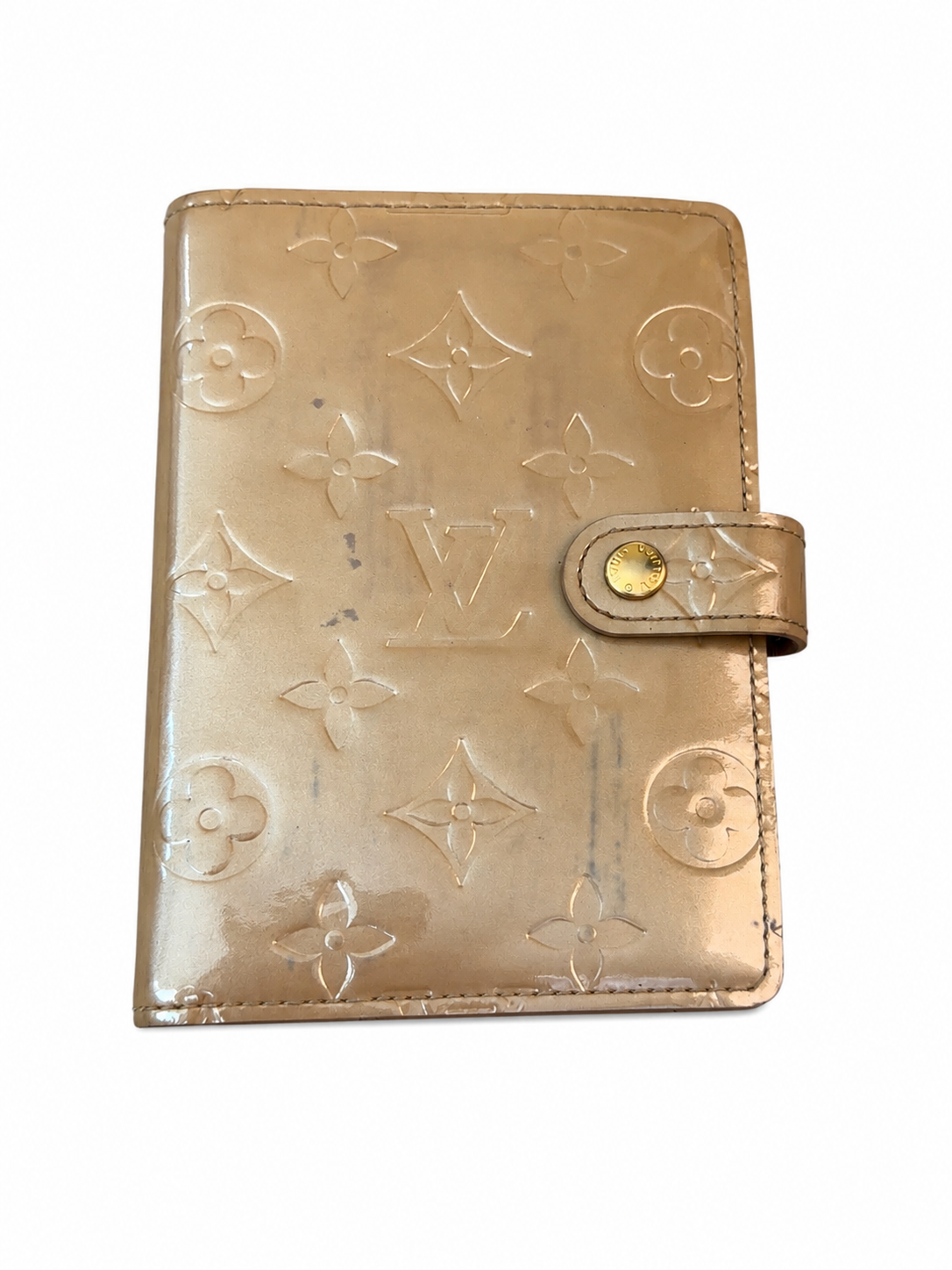 Authentic Louis Vuitton Vernis Agenda PM Cover Beige Nude Planner Cover