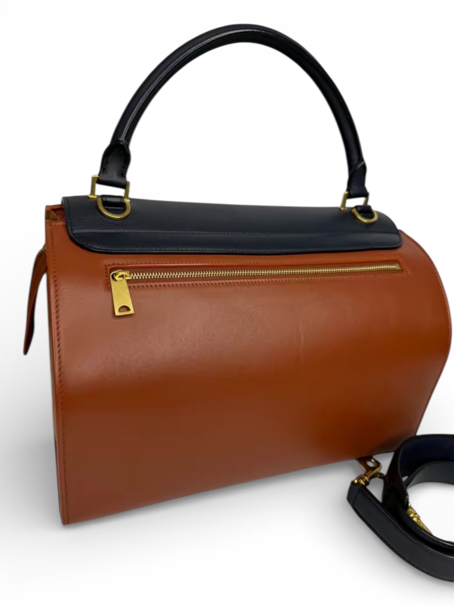 Celine Tricolor Leather Medium Trapeze Top Handle/Shoulder bag