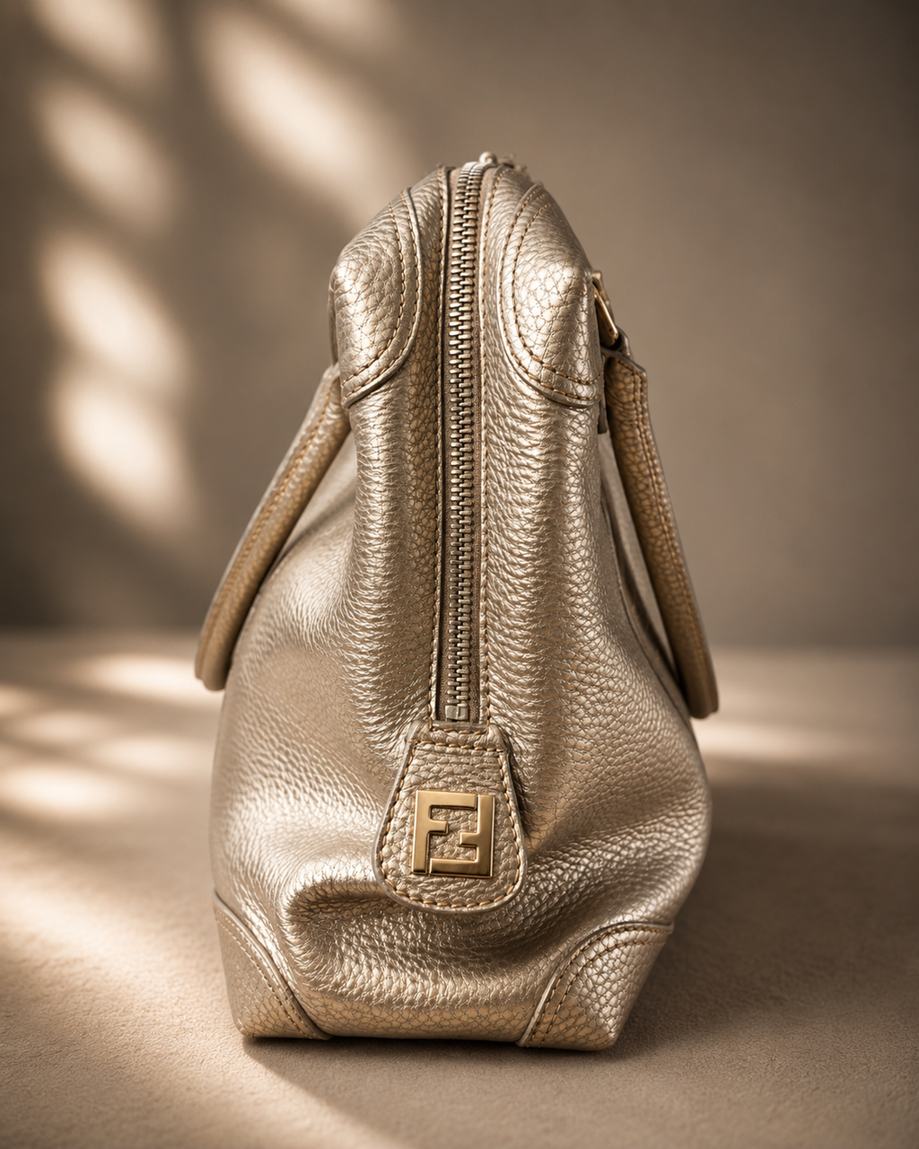 Fendi Metallic Pebbled Leather