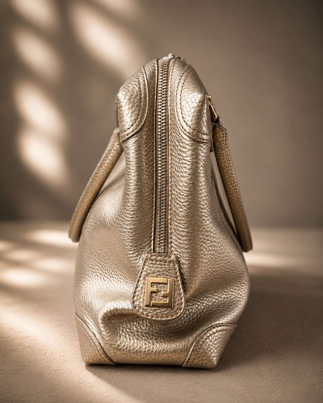 Fendi Metallic Pebbled Leather