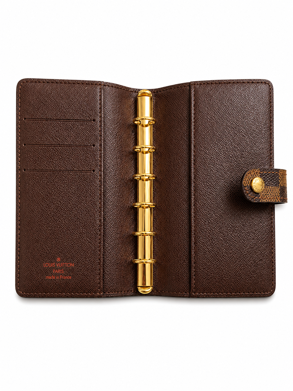Louis Vuitton Damier Ebene Agenda PM (small ring agenda/planner cover).