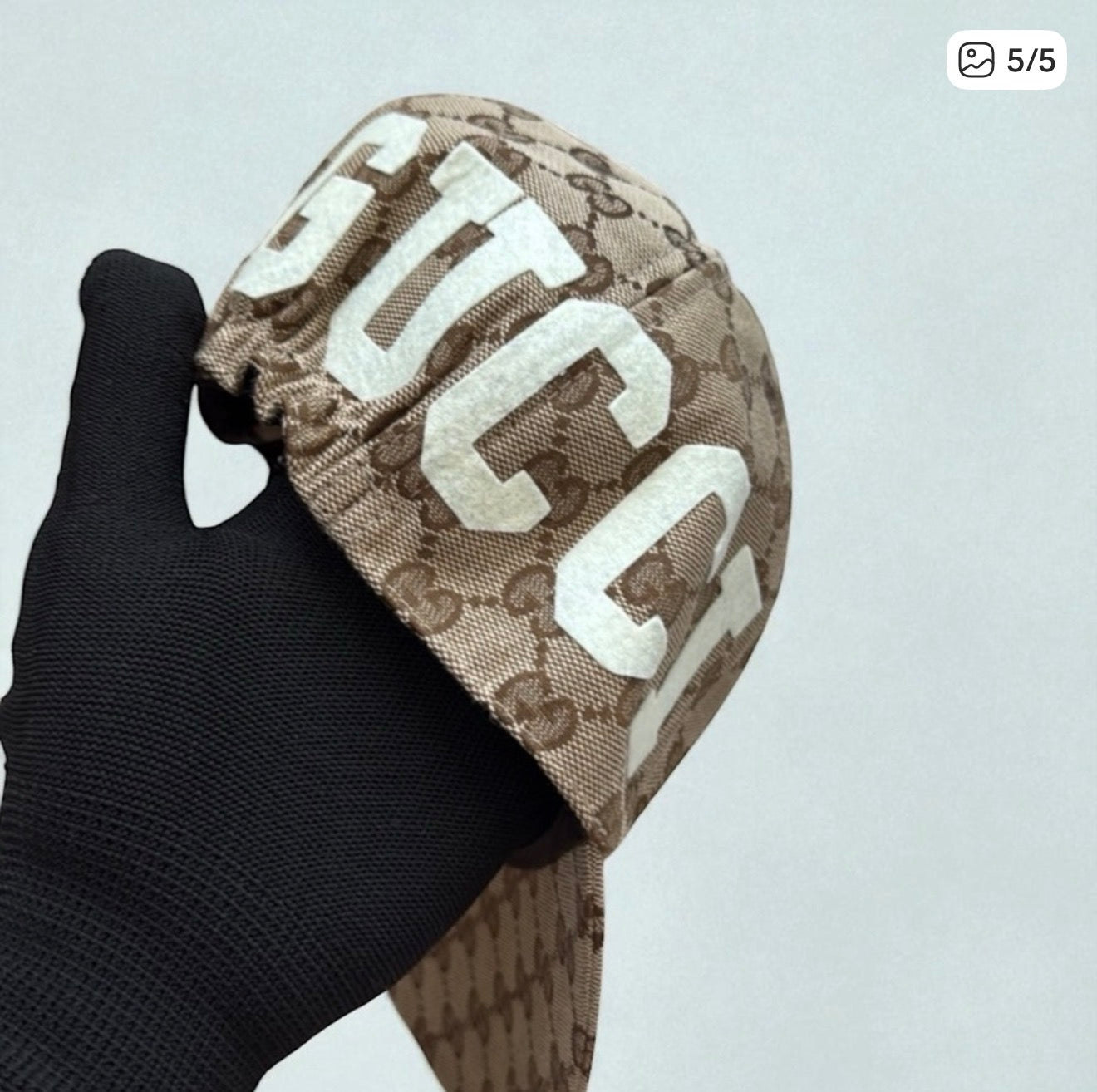 Gucci Tan and Brown Monogram Cap