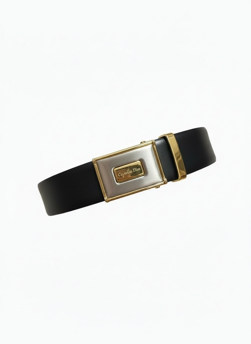 Dior Reversible Black/Brown Belt with Gold Accent
