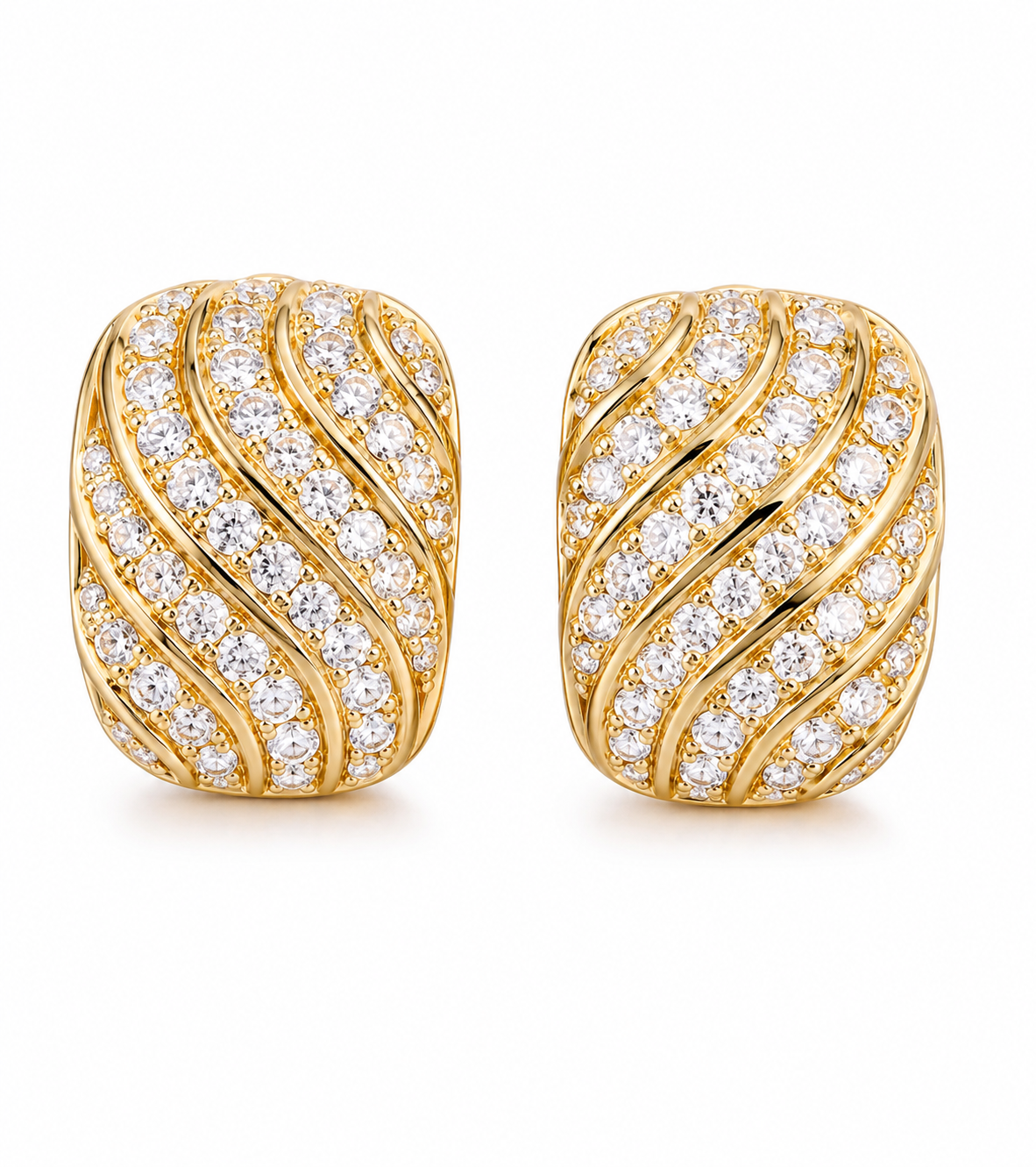 Vintage Christian Dior Gold Crystal Clip-On Earrings Signed Chr. Dior Germany