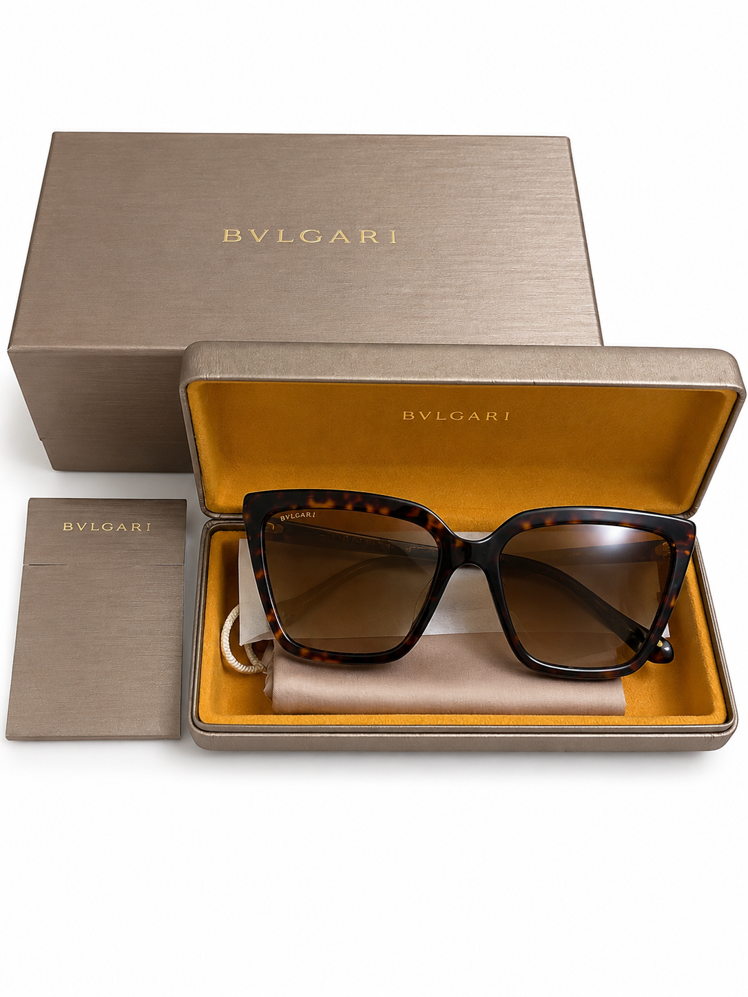 Bulgari Women's Tortoiseshell Cat-Eye Sunglasses with Brown Lenses