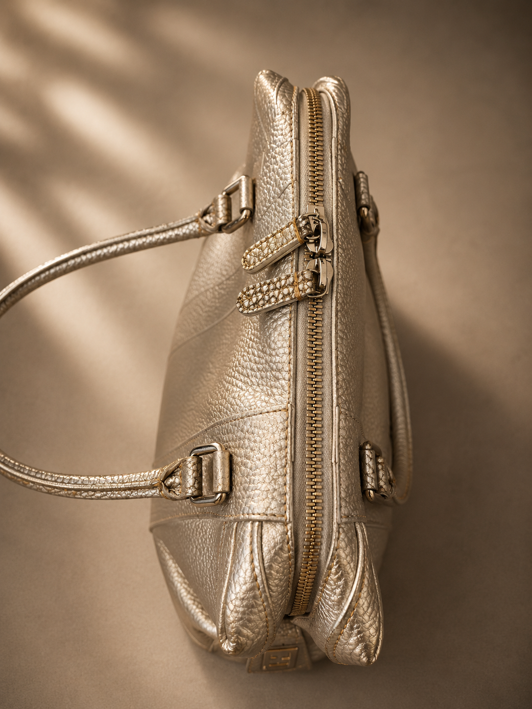 Fendi Metallic Pebbled Leather