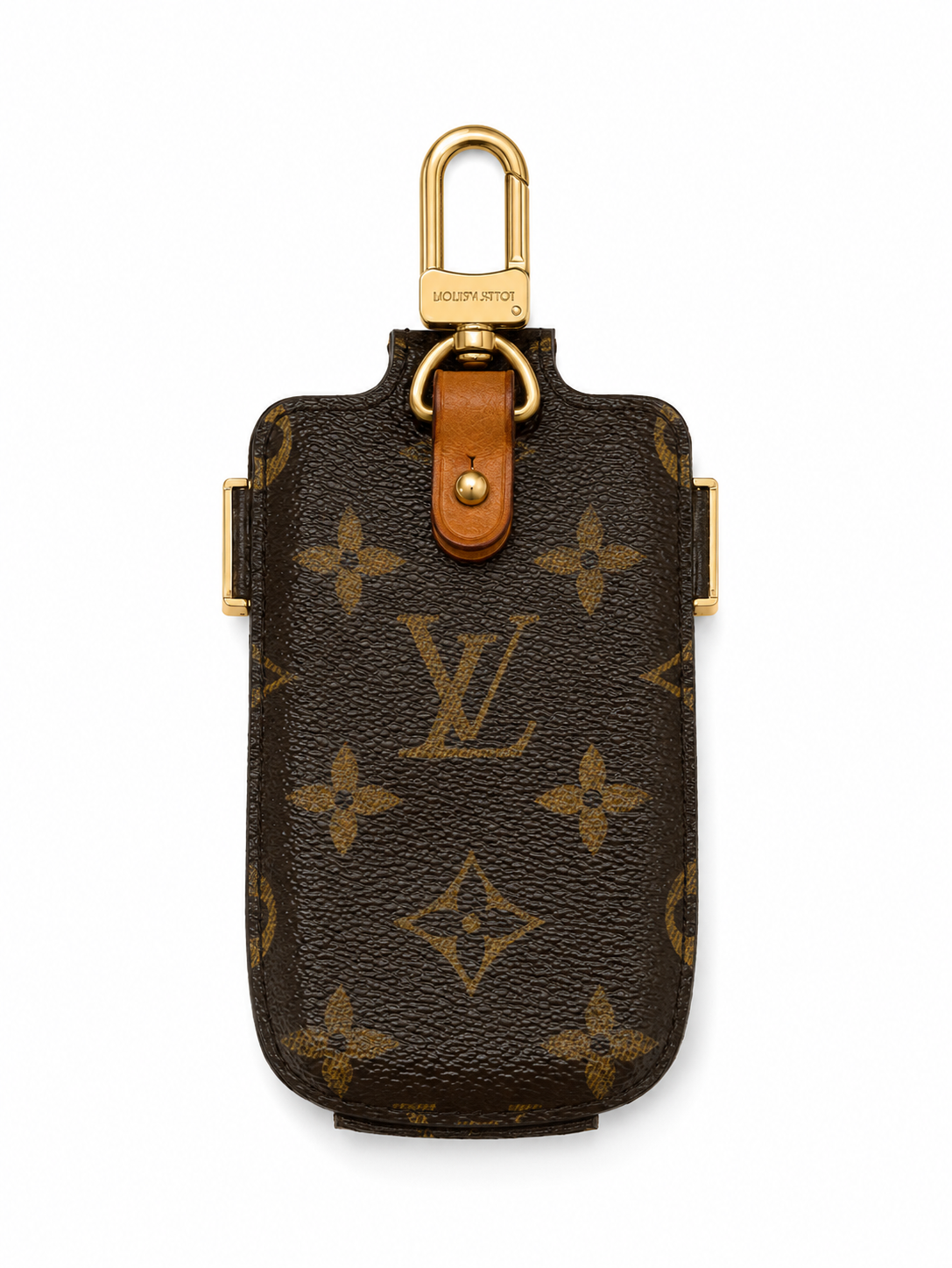 Louis Vuitton Monogram Phone Pouch Belt Bag Utility Holster Clip Case Brown