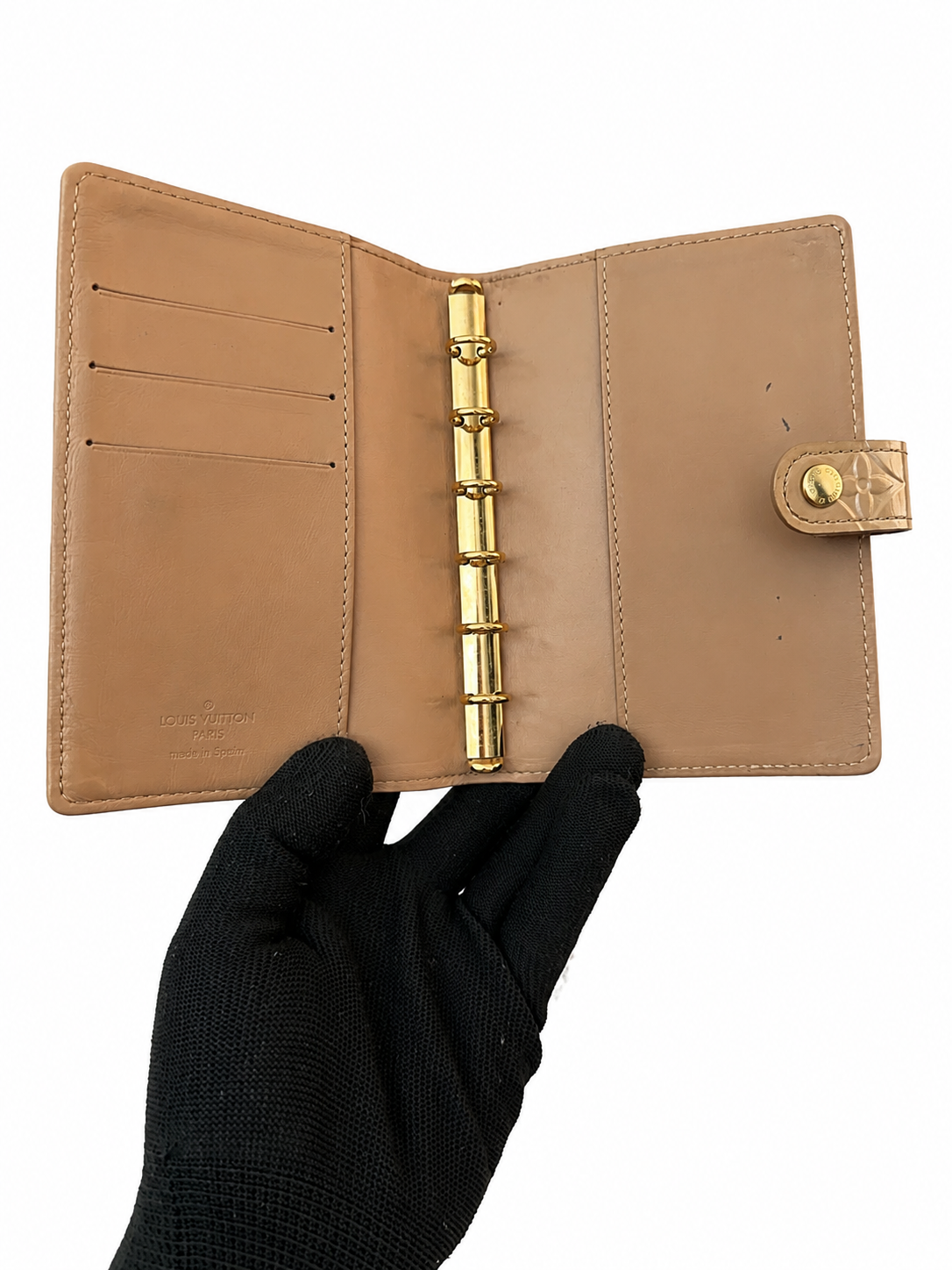 Authentic Louis Vuitton Vernis Agenda PM Cover Beige Nude Planner Cover