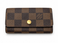 Louis Vuitton Damier Ebene 4 Key Holder Key Case Multicles 4 Brown Wallet