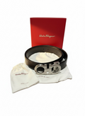 NWOT Salvatore Ferragamo Reversible Black/Brown Belt with Silver Logo Buckle