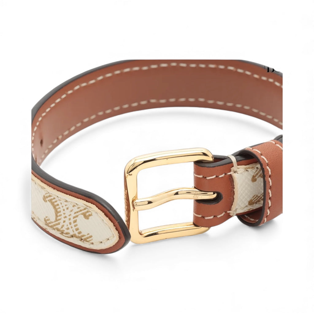 Celine Maillon Triomophe Leather Bracelet (Unisex)