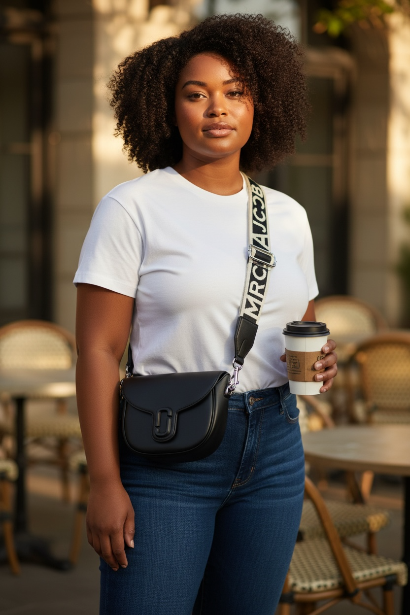 Marc Jacobs Saddle Bag in Black Leather