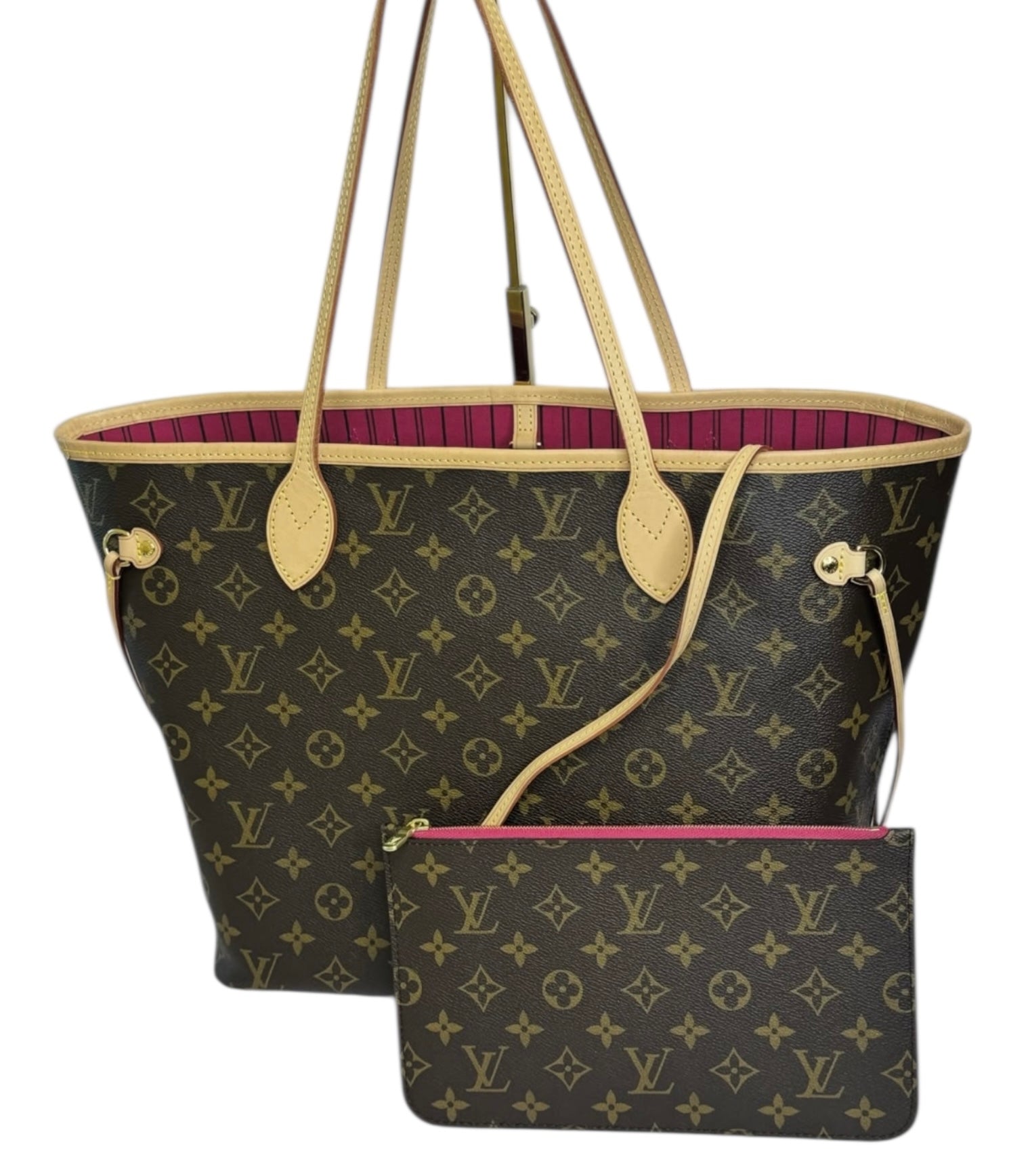 2023 Louis Vuitton Never full Monogram with Pink Interior
