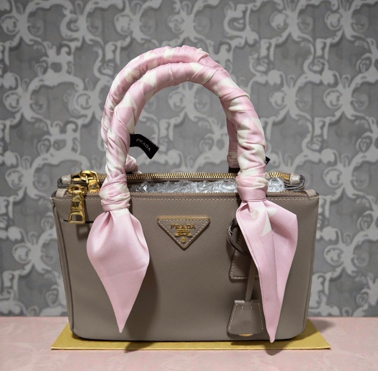 Prada Saffiano Double Zip Tote Small