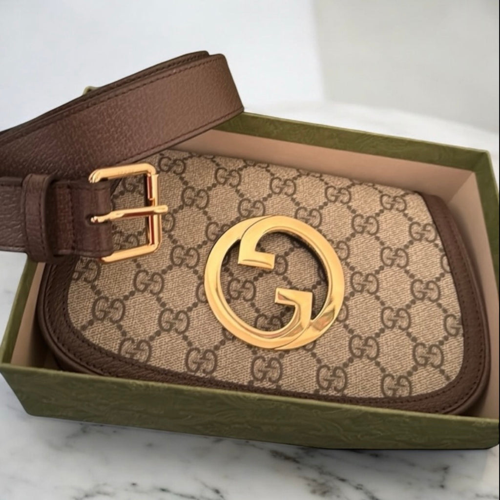 NWT Gucci Brown Belt bag with Iconic GG Design