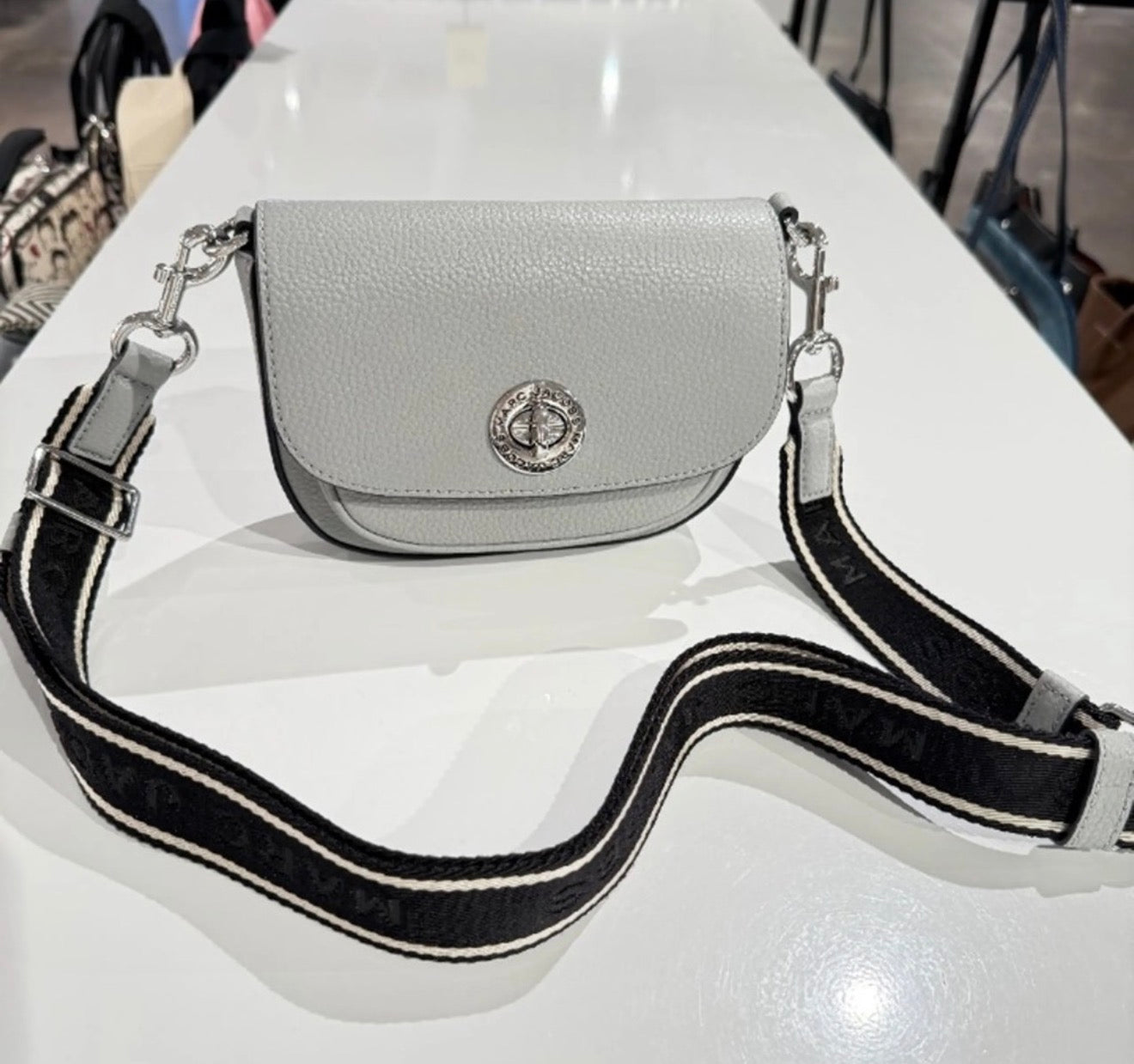 Brand new Marc Jacobs Gray Crossbody Bag with Minimalist Design