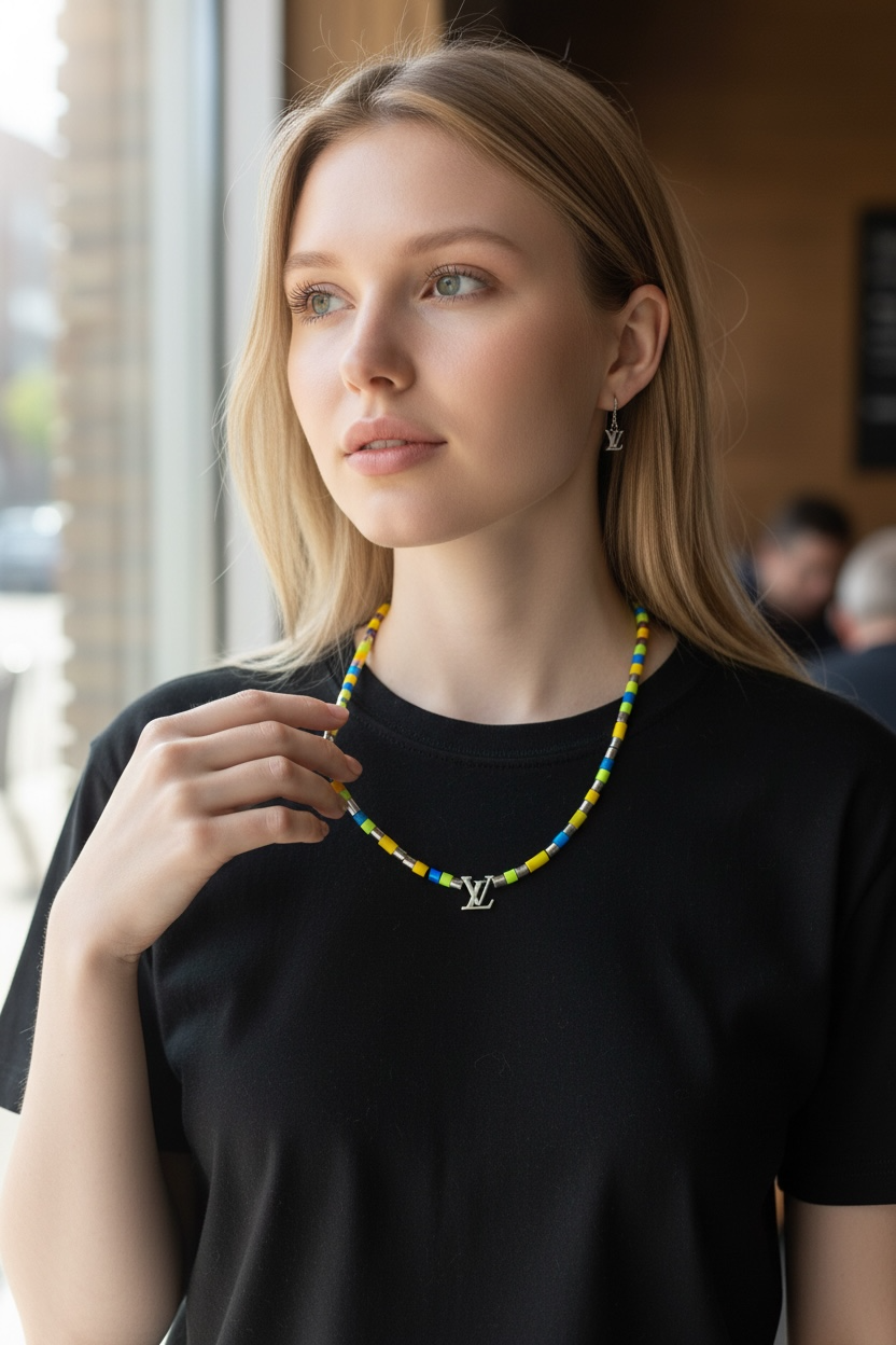LOUIS VUITTON COLLIER LV SUNRISE NECKLACE M00651 MULTICOLOR UNISEX F/S