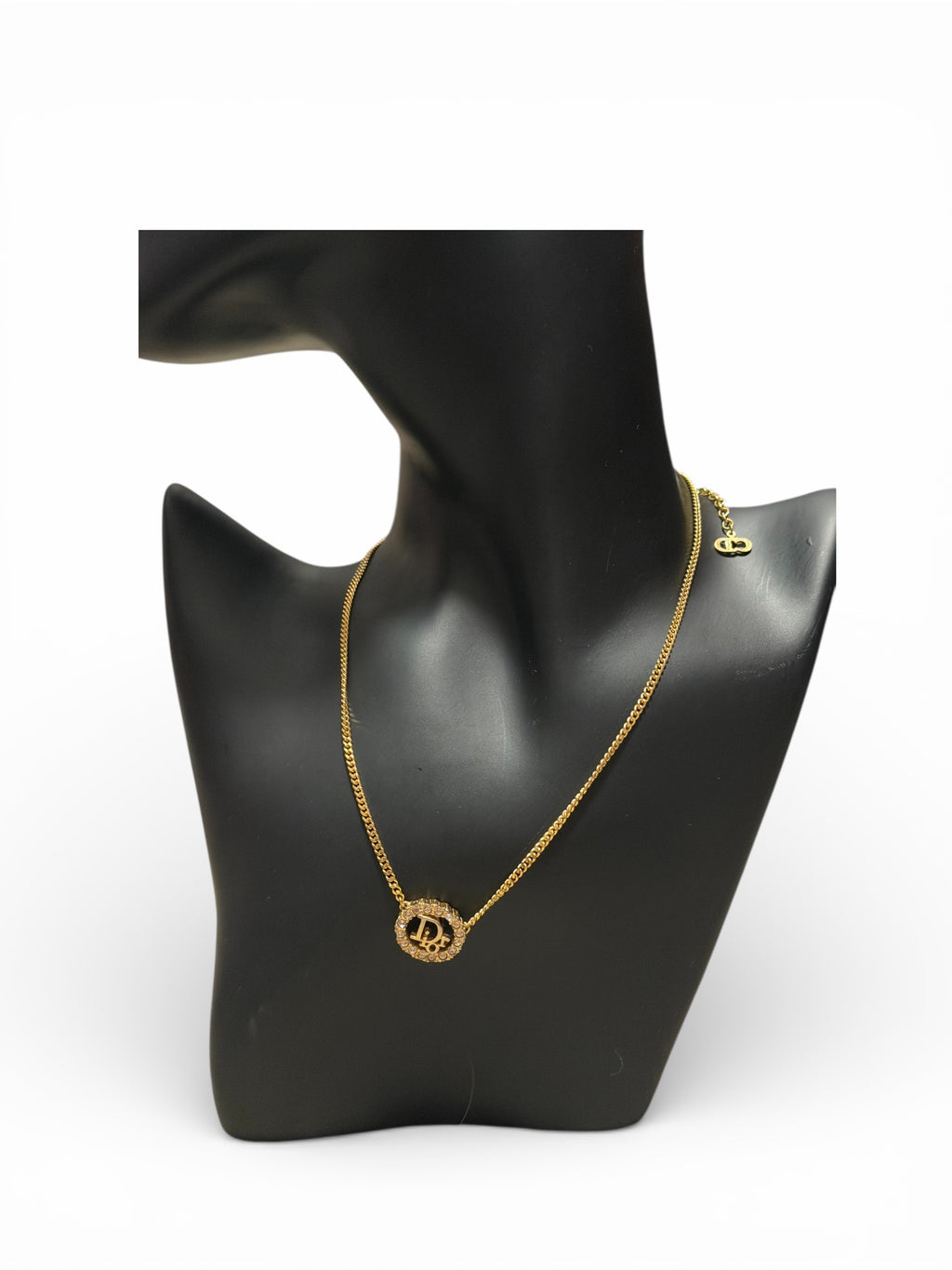 Christian Dior Gold pendant necklace with Rhinestone
