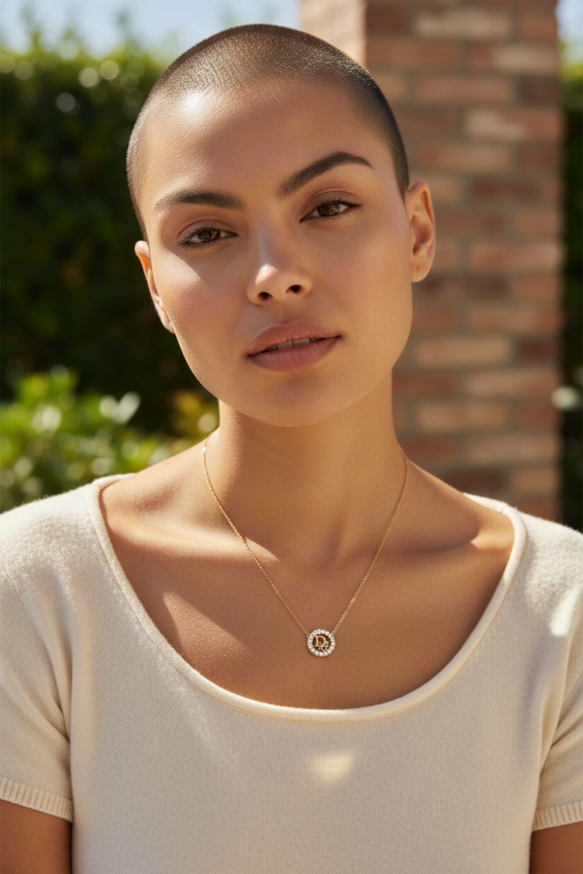 Christian Dior Gold pendant necklace with Rhinestone