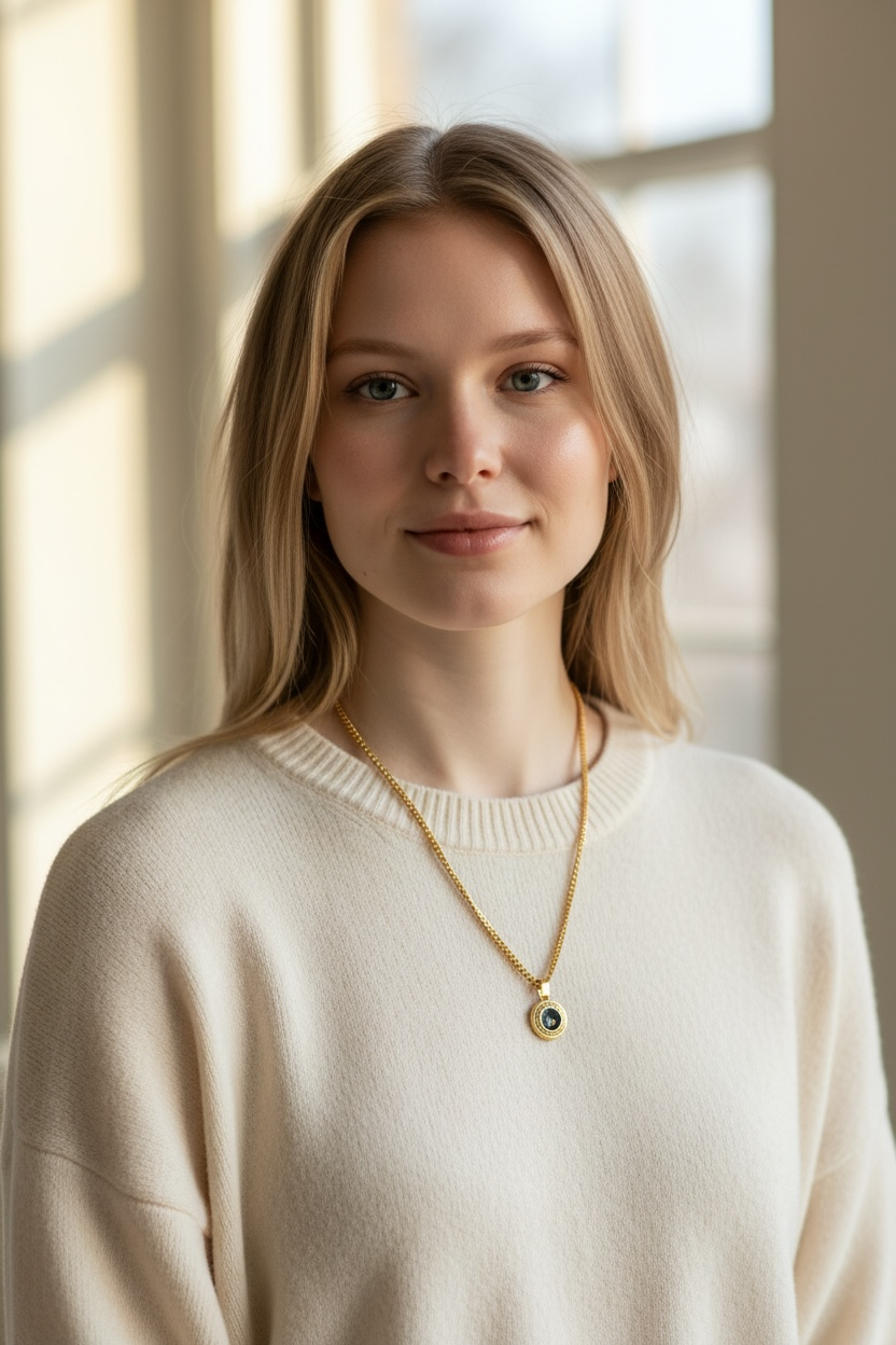 Christian Dior Logo Necklace Gold x Black  Women