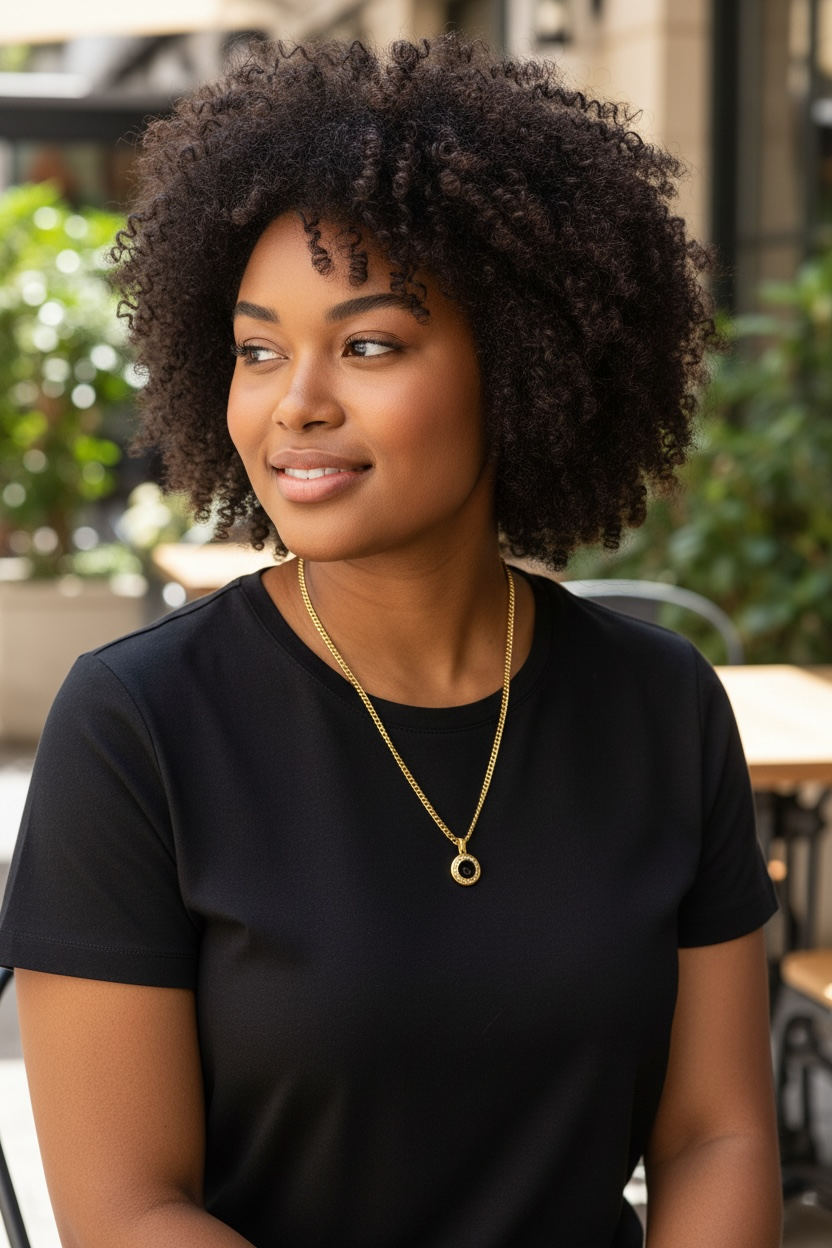 Christian Dior Logo Necklace Gold x Black  Women