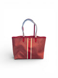 Tory Burch Tile T Link Tote Color Red Tzag Allover OS