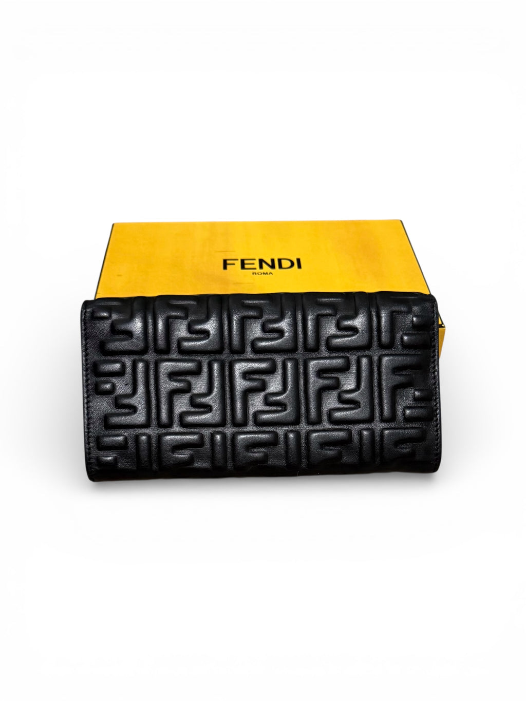 Fendi Black Napa Leather Baguette