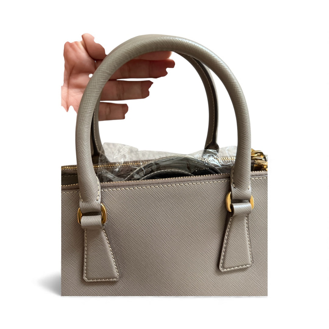 Prada Saffiano Double Zip Tote Small