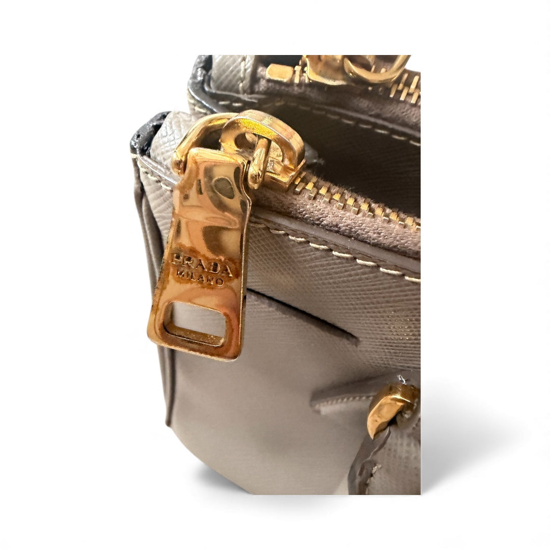 Prada Saffiano Double Zip Tote Small